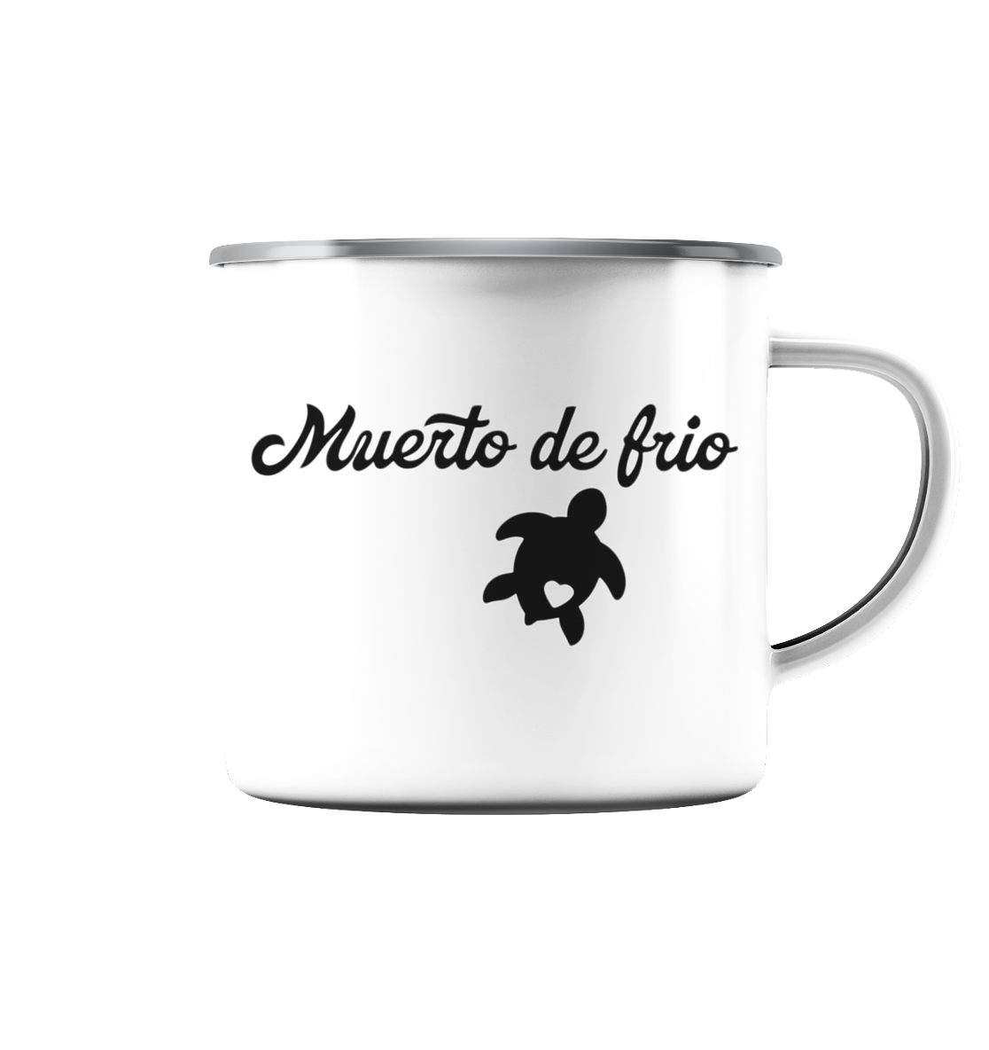 Camping Trinkgefäße - Emaille Tasse (Silber)